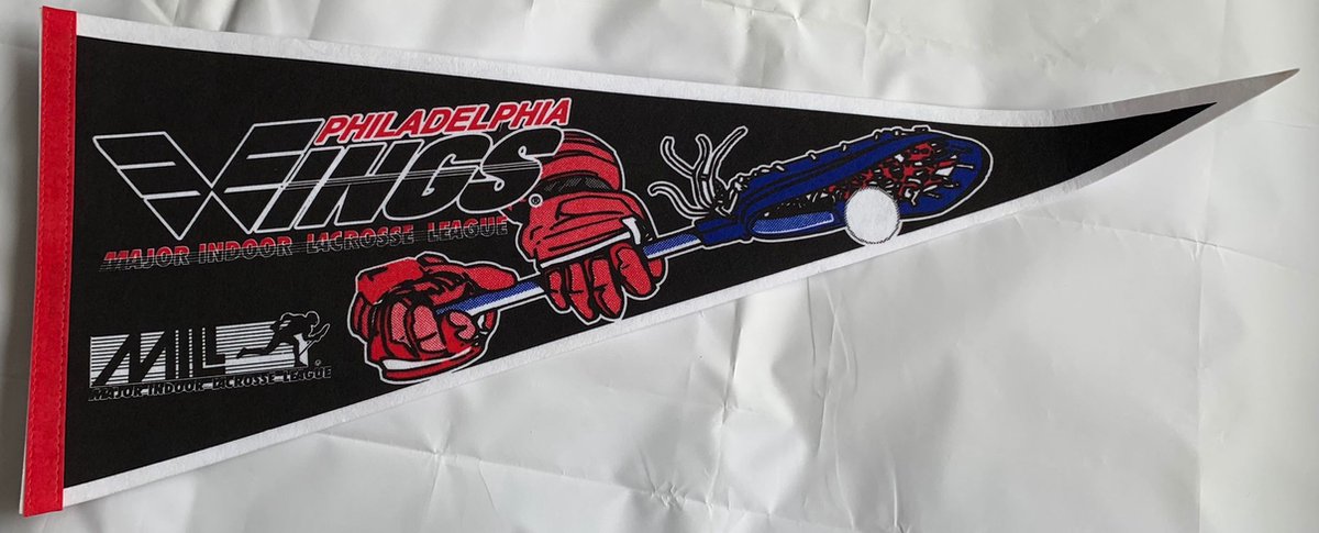 Philadelphia Wings - Lacrosse - Vaantje - Sportvaantje - Wimpel - Vlag - Pennant - Zwart/rood - 31 x 72 cm