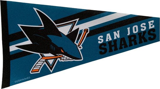 San Jose Sharks - California - NHL - Pennant - Ice Hockey - Hockey - Ice Hockey - Sports Pennant - Pennant - Flag - Green/Black/White - 31 x 72 cm