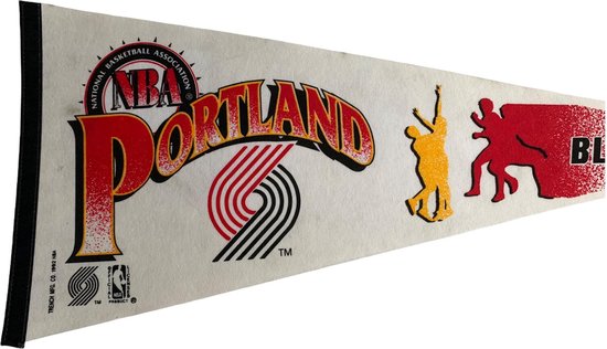 Portland Blazers - Vintage - NBA - Pennant - Basketball - Sports Pennant - Pennant - Flag - Red/White - 31 x 77 cm