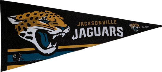 Jacksonville Jaguars - NFL - Pennant - Flag - American Football - Sports Pennant - Black/White - 31 x 72 cm