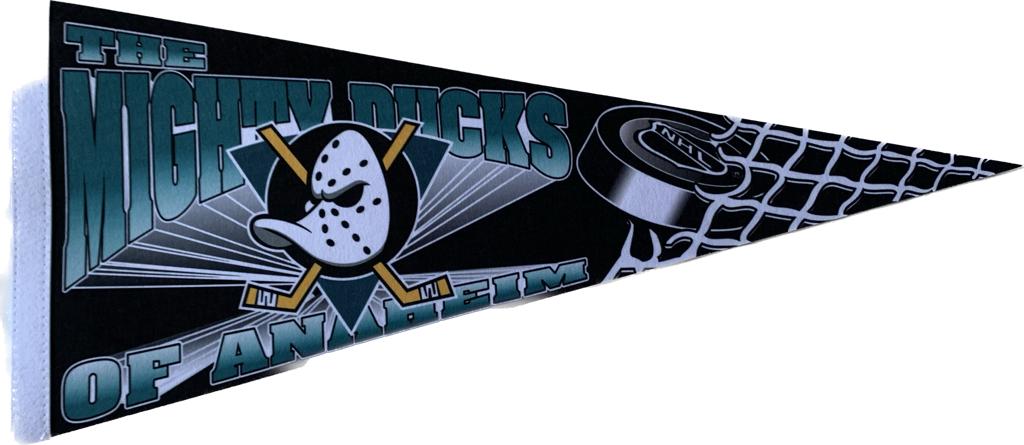 Anaheim Ducks pennant Mighty Ducks flag nhl pennants vaantje vlaggetje vlag fanion flag ice hockey ijshockey usa ice US mighty ducks vintage - goalie logo