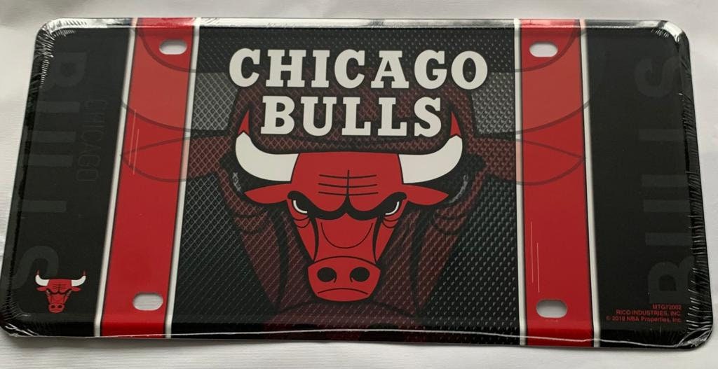 Chicago Bullls NBA basketball USA metal plate license plate Vintage gift sports displays ball michael jordan 23 - Bullsred3