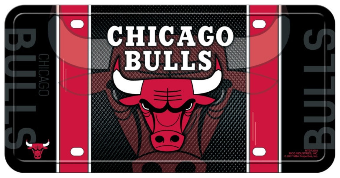 Chicago Bullls NBA basketball USA metal plate license plate Vintage gift sports displays ball michael jordan 23 - Zwart