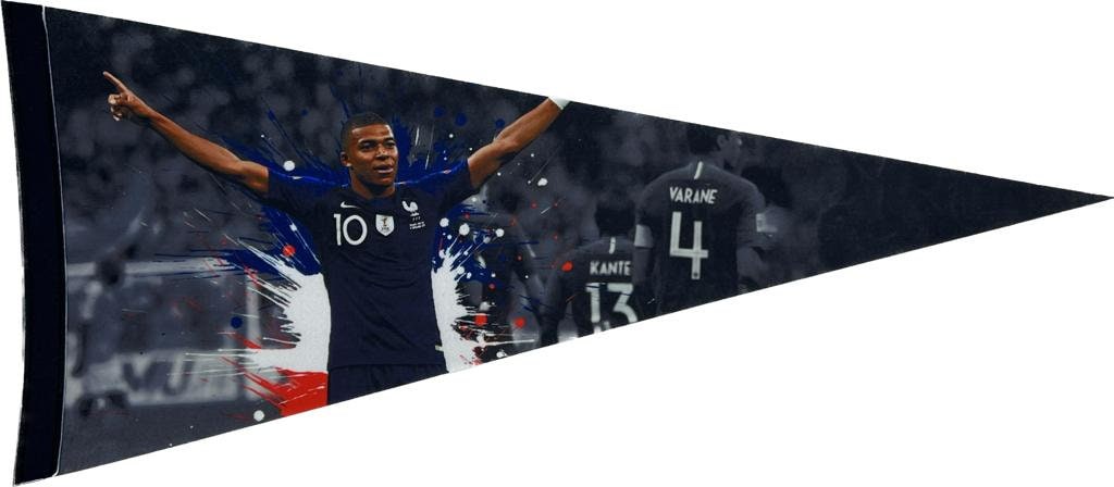 Kylian Mbappe flag mbappe pennant mbappe gift france football flag mbappe kylian flag world cup france flag mbappe psg flag mbappe psg penna - Mbappe