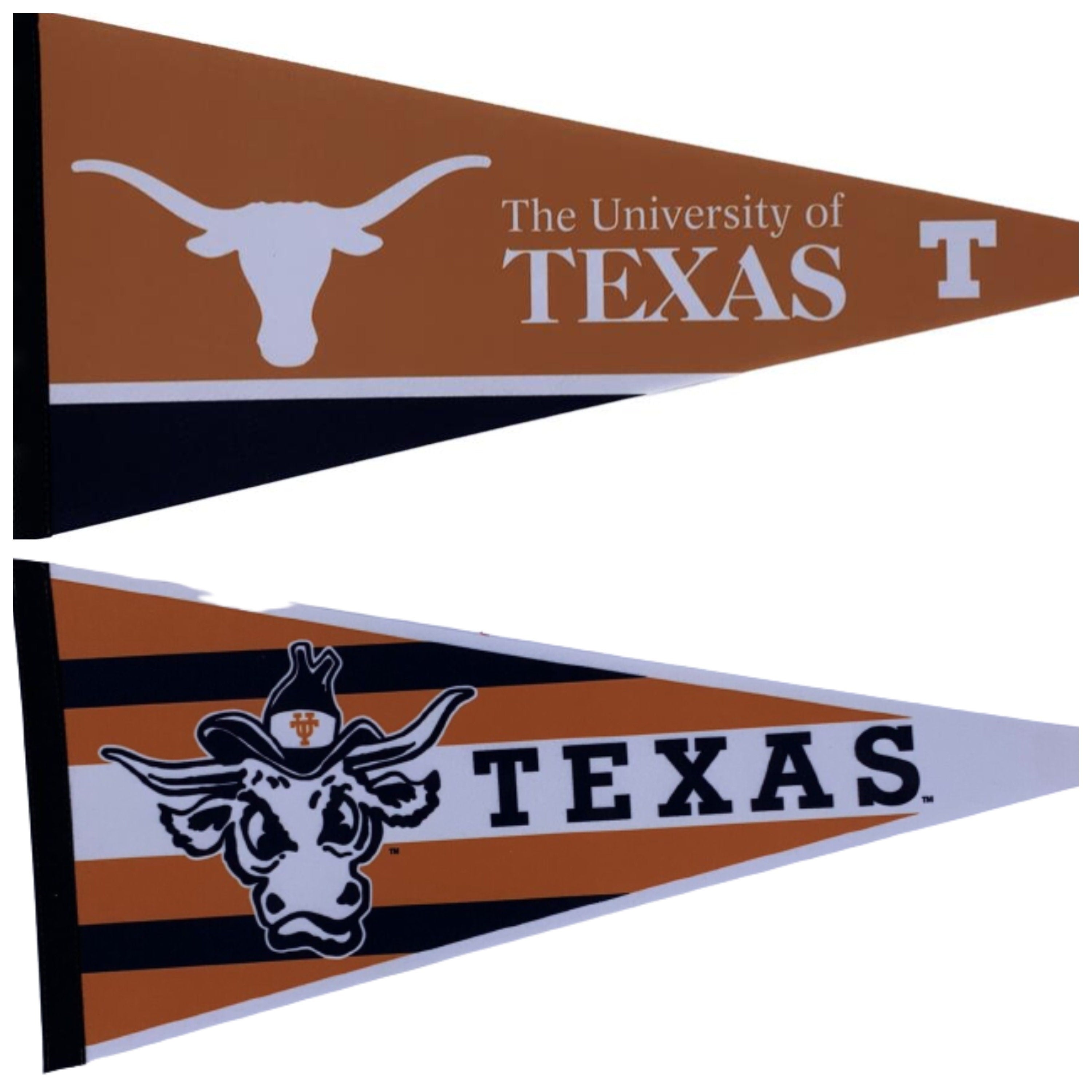 Texas Longhorns Vintage 90s Texas state university ncaa pennants vaantje vlag fanion pennant flag fahne drapeau longhorns 90s vintage - Vintage logo