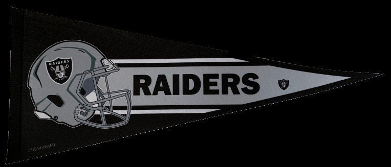 Oakland Raiders Las Vegas Raiders american football gridiron nfl pennants vaantje vlaggetje vlag vaantje fanion pennant flag nwa - Black