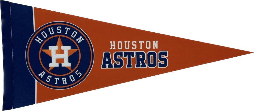 Houston Astros mlb pennants vaantje vlaggetje vlag vaantje fanion pennant flag honkbal baseball ball fahne texas state baseball - Orange
