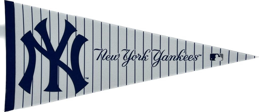 New York Yankees mlb pennants vaantje vlaggetje vlag vaantje fanion pennant flag honkbal baseball ny newyork basebal honkbal bal - VintageWhite