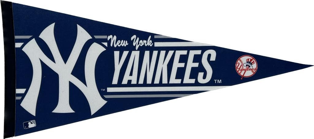 New York Yankees mlb pennants vaantje vlaggetje vlag vaantje fanion pennant flag honkbal baseball ny newyork basebal honkbal bal - VintageWhite