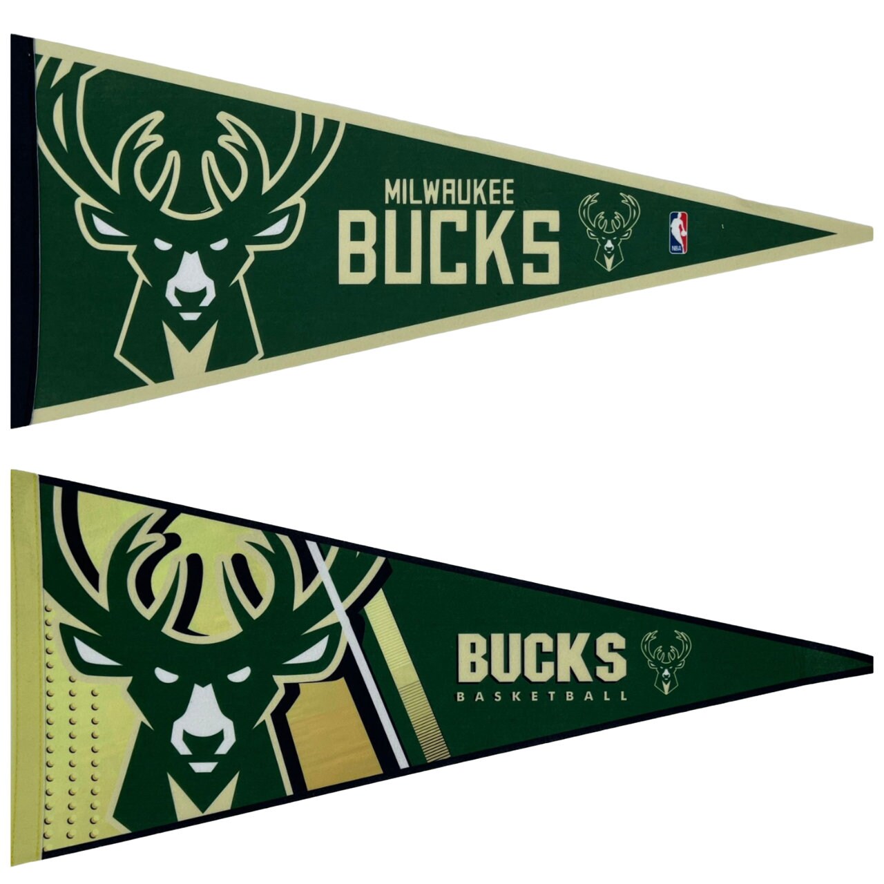 Milwaukee Bucks basketball nba ball pennants vaantje vlaggetje vlag vaantje fanion bucks pennant flag drapeaux basketbal - Gold
