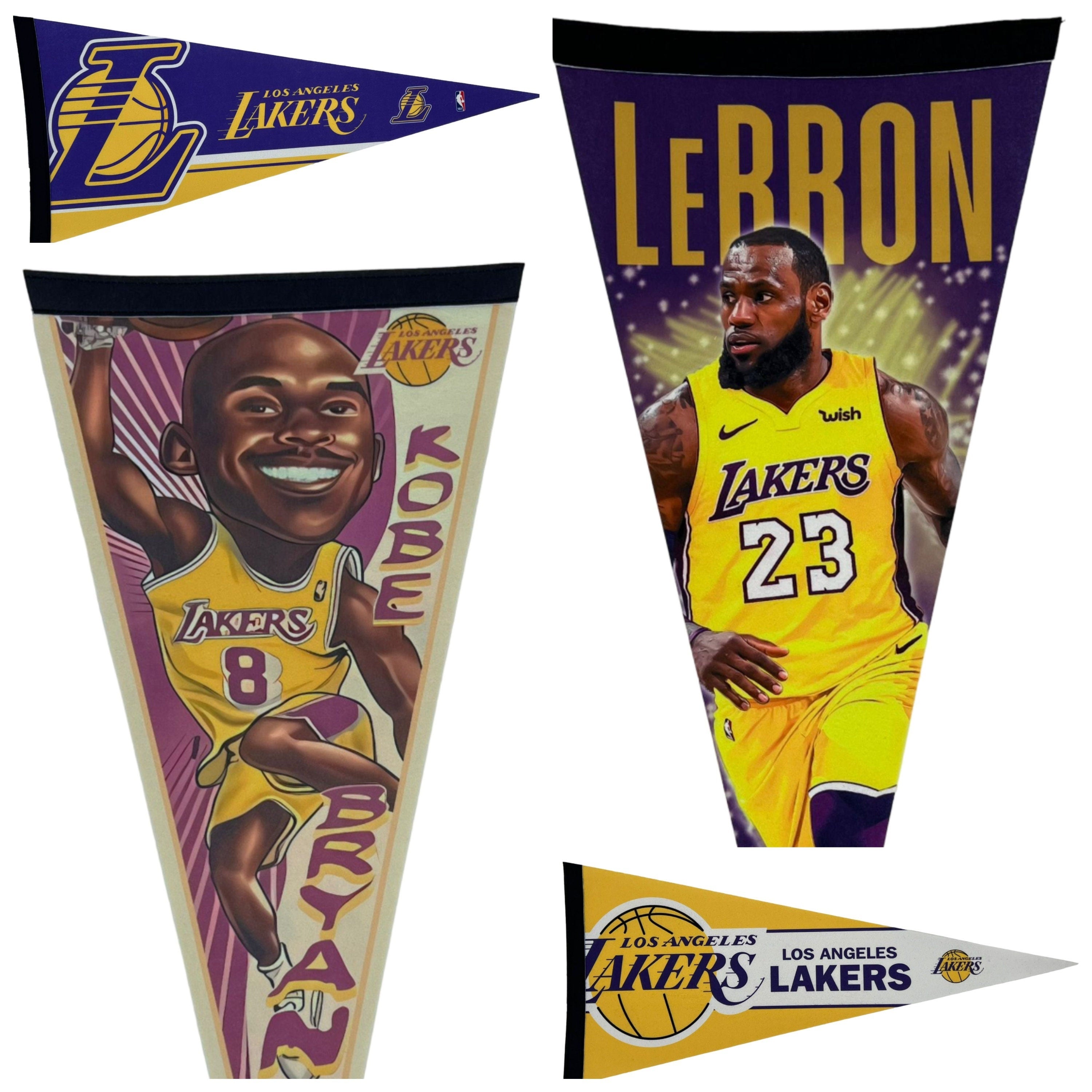Los Angeles Lakers nba pennant basketball flag lebron james pennants vaantje lebron fanion kobe pennant flag LA Lakers kobe bryant flag LA - Purple