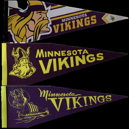 Minnesota Vikings american football gridiron nfl pennants vaantje vlaggetje vlag vaantje fanion pennant flag old vintage boat us - Vikingboat