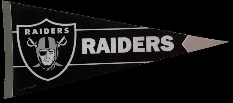 Oakland Raiders Las Vegas Raiders american football gridiron nfl pennants vaantje vlaggetje vlag vaantje fanion pennant flag nwa - Black