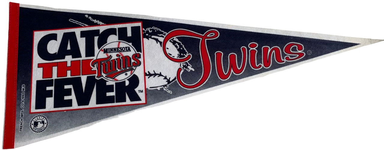 Minnesota Twins MLB vintage 90s old logo mlb pennants vaantje baseball fanion pennant flag vintage classic twins old 90s logo rare collector - Catch the fever
