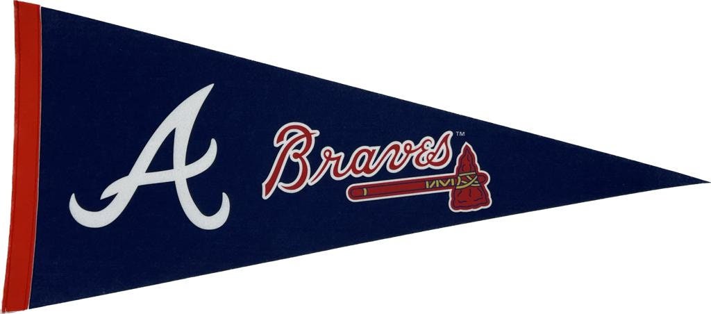 Atlanta Braves flag Vintage mlb pennants vaantje vlaggetje vlag fanion flag honkbal baseball ball pennant usa rare old logo braves georgia - Vintage2 Stadium