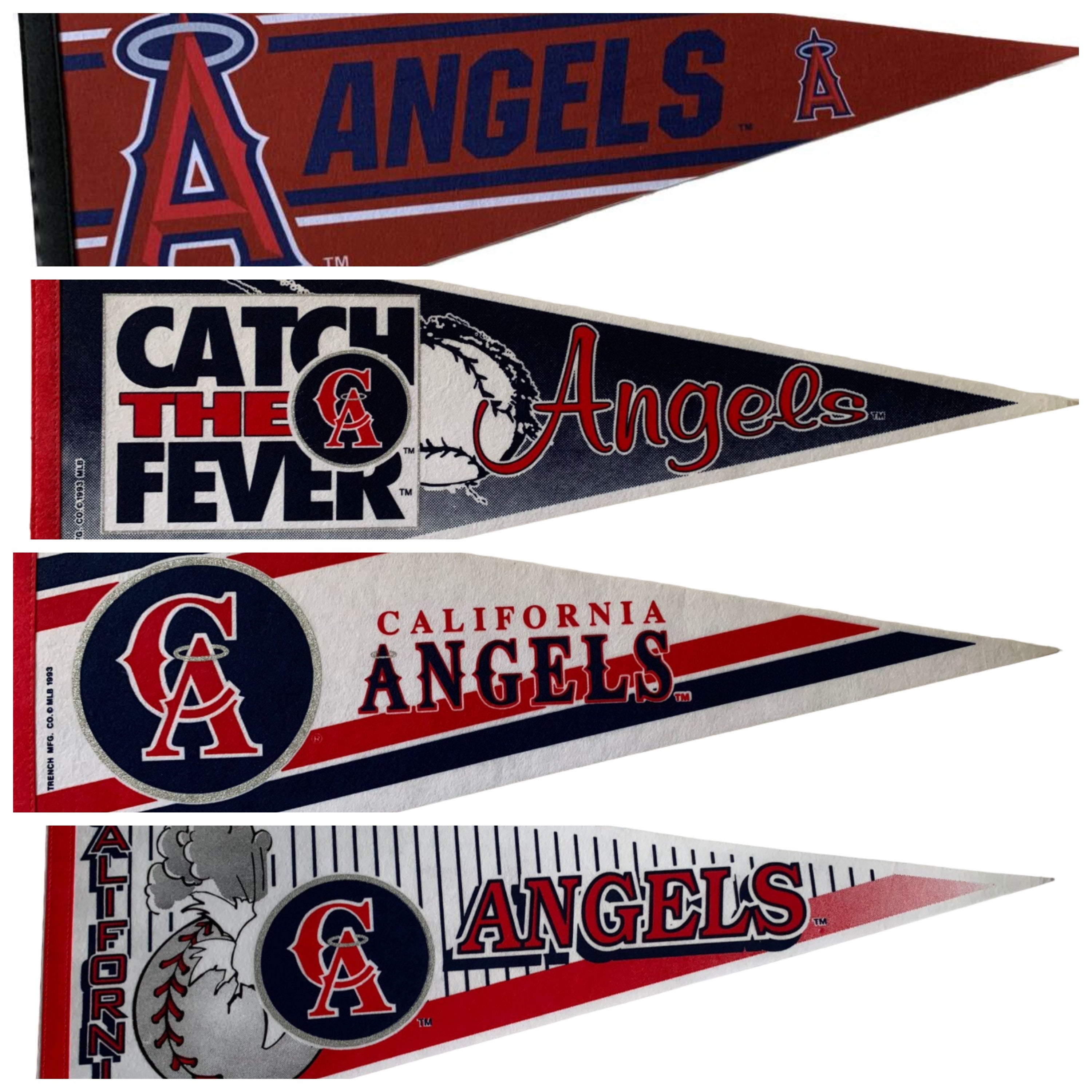 California Angels of Anaheim Los Angeles MLB pennants vaantje vlaggetje vlag vaantje fanion pennant flag baseball vintage classic unique 90s - Vintage2 logo old