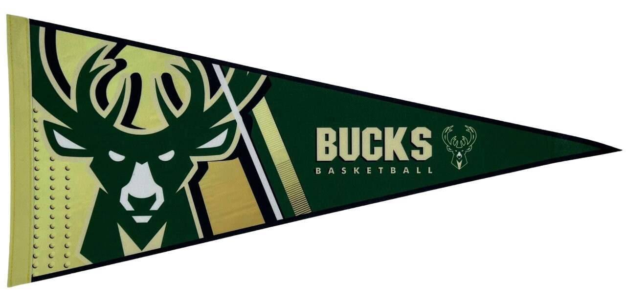 Milwaukee Bucks basketball nba ball pennants vaantje vlaggetje vlag vaantje fanion bucks pennant flag drapeaux basketbal - Green