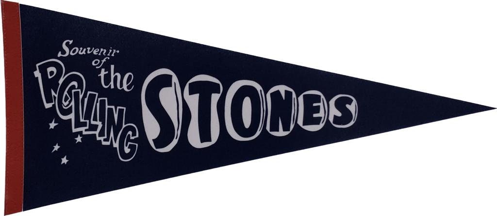 The Rolling Stones pennant Music collectibles vintage pennants vaantje vlag vaantje fanion pennant flag rock music finds wall decor stones - Black