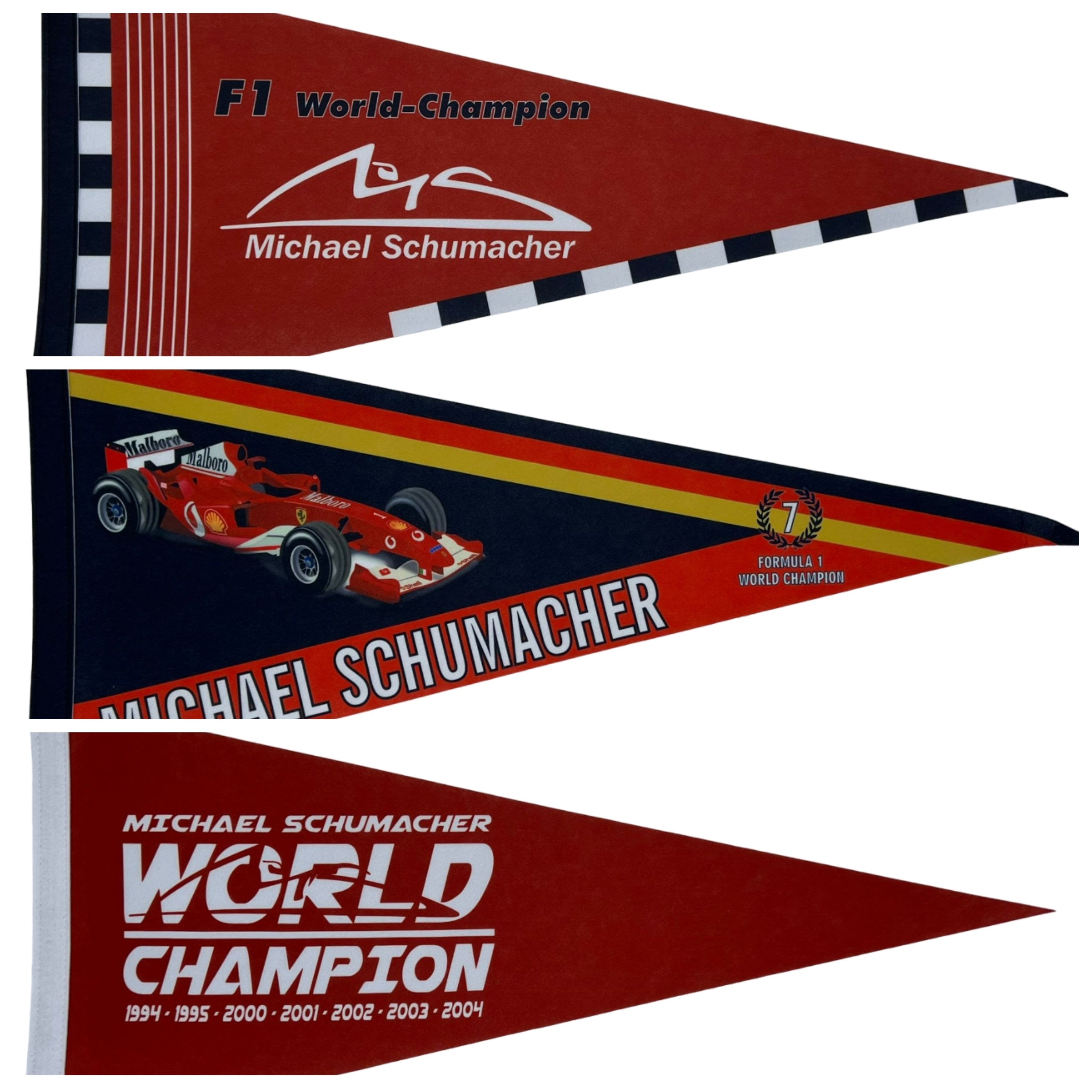 Michael Schumacher Ferrari F1 GP Formula 1 car wimpels schumi vaantje germany schumacher vlag fanion schumacher wimpel ferrari gift ferrari - REdlogo