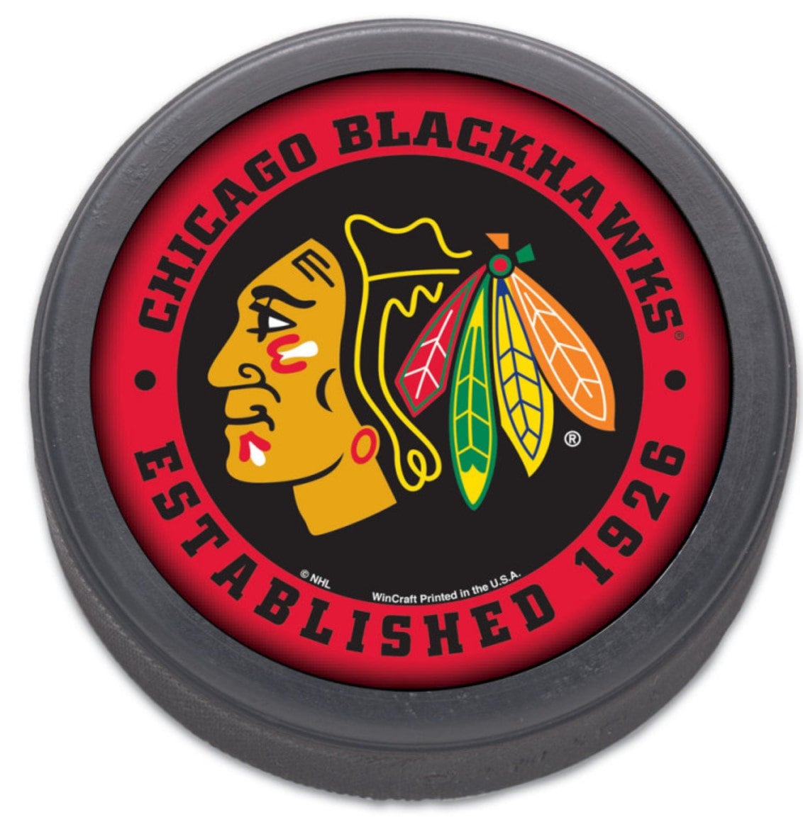 chicago blackhawks- Ijshockey puck - nhl Puck - nhl- chicago Ijshockey - nhl collectible - WinCraft official nhl blackhawks puck 8 * 3 cm