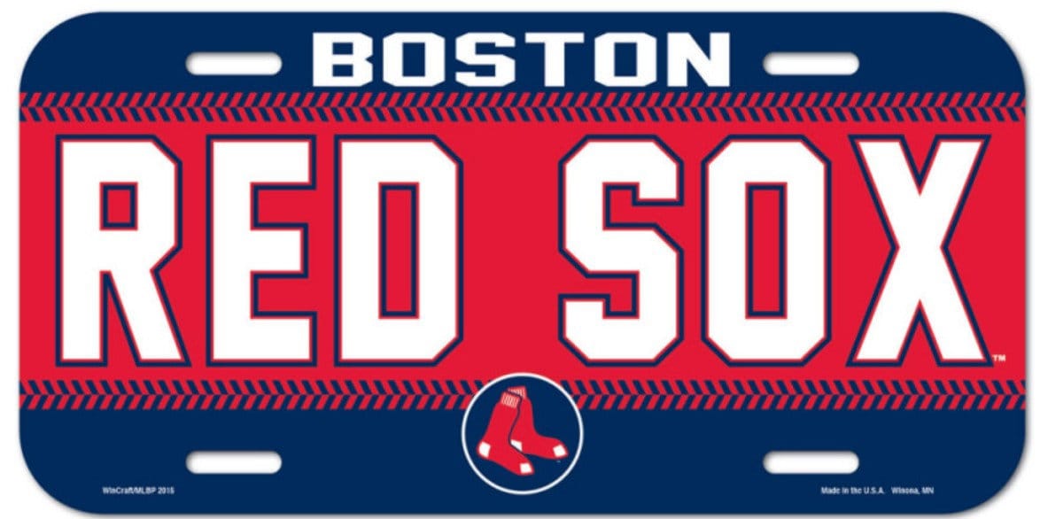 Boston Red Sox MLB Baseball USA metal plate license plate Vintage gift sports displays arts and crafts projects honkbal ball