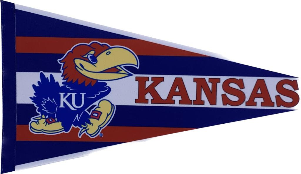 Kansas Uni KU University american football ncaa pennants vaantje vlaggetje vlag fanion pennant flag fahne university kansas 90s vintage