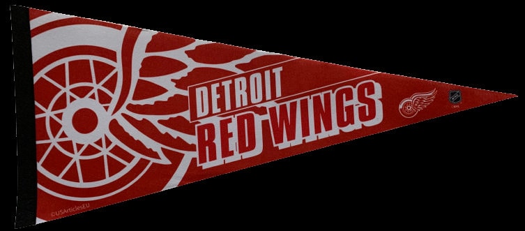 Detroit Red Wings pennant wings flag NHL pennants vaantje vlaggetje fanion ice hockey flag ijshockey usa ice hockey pennant detroit hockey