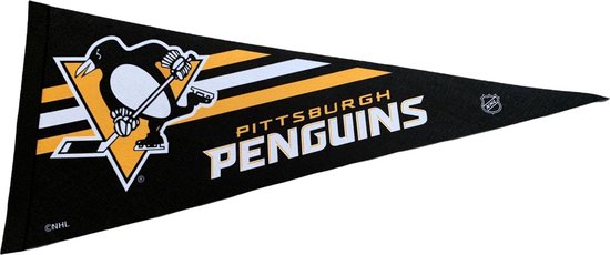 Pittsburgh Penguins - NY - NHL - Pennant - Hockey - Ice Hockey - Sports Pennant - Pennant - Flag - Black/Yellow/White - 31 x 72 cm
