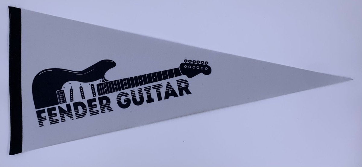 Fender - guitar - guitar logo - Music - Banner - American - Sports banner - Pennant - Flag - Pennant - 31*72 cm - guitar logo white