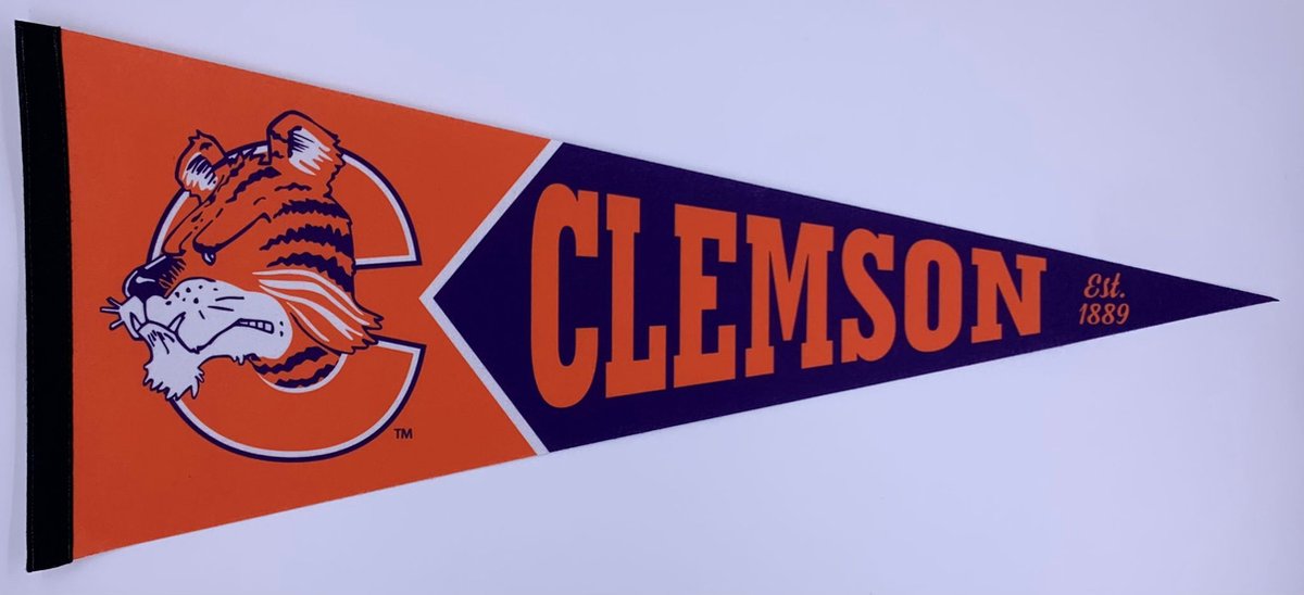 Clemson University - Clemson Tigers - NCAA - Vaantje - American Football - Sportvaantje - Wimpel - Vlag - Pennant - Universiteit - Ivy League amerika - 31 x 72 cm