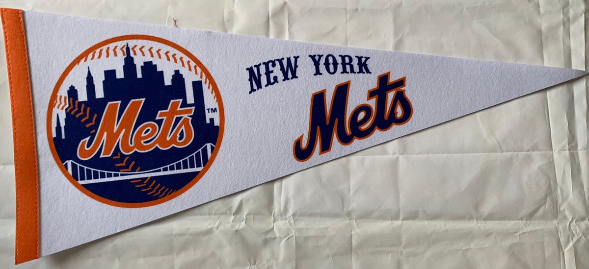 New York Mets - NY Mets - MLB - Pennant - Baseball - Baseball - Sports Pennant - Pennant - Pennant - Flag - 31 x 72 cm - White