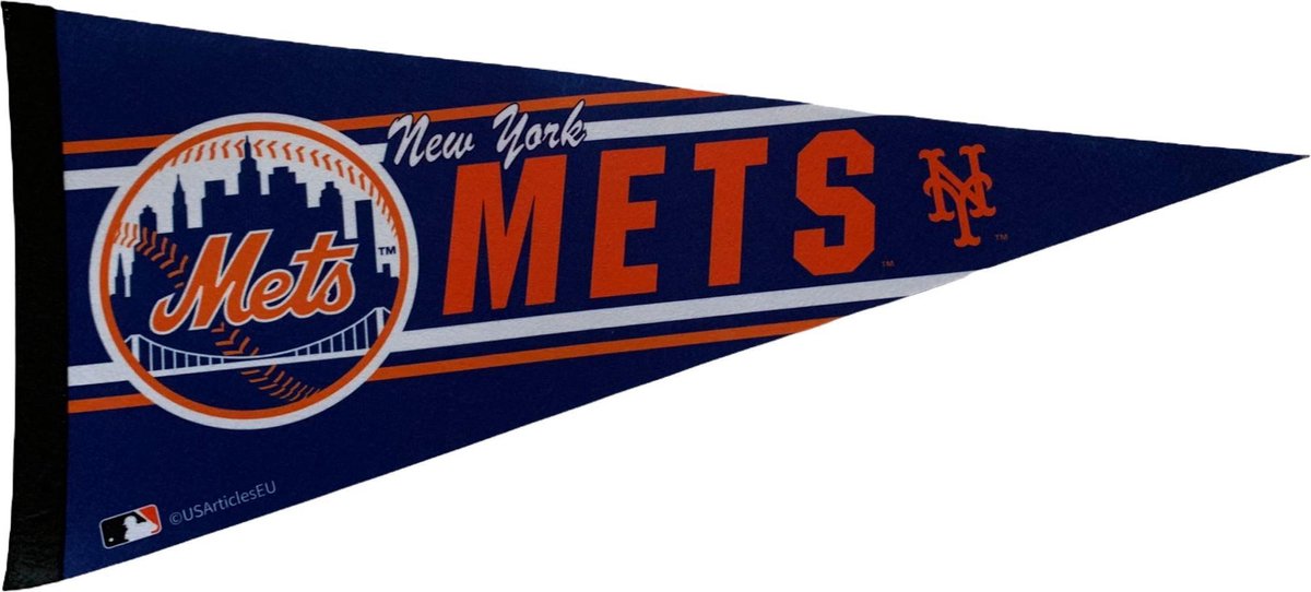 New York Mets - NY - MLB - Pennant - Baseball - Sports Pennant - Pennant - Flag - Blue/Orange/White - 31 x 72 cm