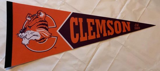 Clemson University - Clemson Tigers - NCAA - Vaantje - American Football - Sportvaantje - Wimpel - Vlag - Pennant - Universiteit - Ivy League amerika - 31 x 72 cm