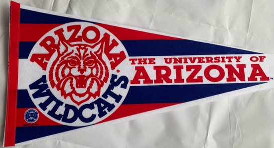 Arizona Wildcats - NCAA - University of Arizona - Arizona state University - Arizona State - vintage Pennant - American Football - Sports Pennant - Pennant - Flag - Red/White/Blue/Striped - 31 x 72 cm