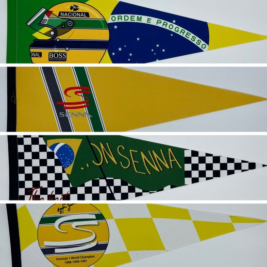 Ayrton Senna - Senna - formula 1 - F1 - Max Verstappen - Senna brazil - Brazil senna - car - racing - Pennant - McLaren motors - Sports banner - Pennant - Flag - Pennant - 31*72 cm - Ayrton Senna yellow - Redbull - Redbull racing - formula1