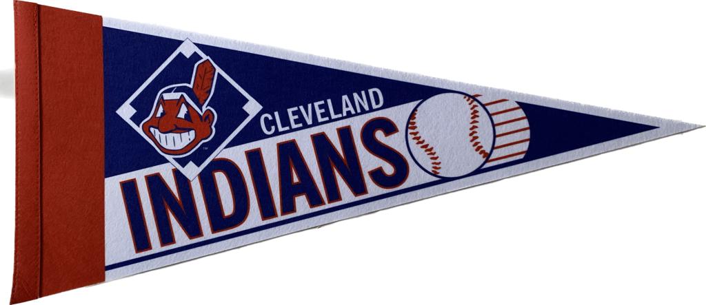 Cleveland Indians MLB pennant Vintage pennants baseball vaantje mlb vlaggetje indians vlag vaantje fanion pennant flag honkbal baseball ball usa america cleveland ball - Indians popcorn logo