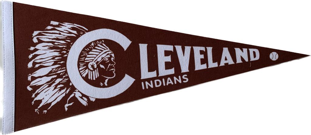 Cleveland Indians MLB pennant Vintage pennants baseball vaantje mlb vlaggetje indians vlag vaantje fanion pennant flag honkbal baseball ball usa america cleveland ball - Indians popcorn logo