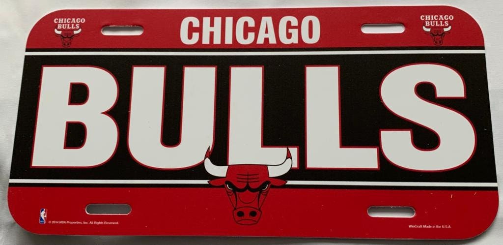 Chicago Bullls NBA basketball USA metal plate license plate Vintage gift sports displays ball michael jordan 23 - Rood