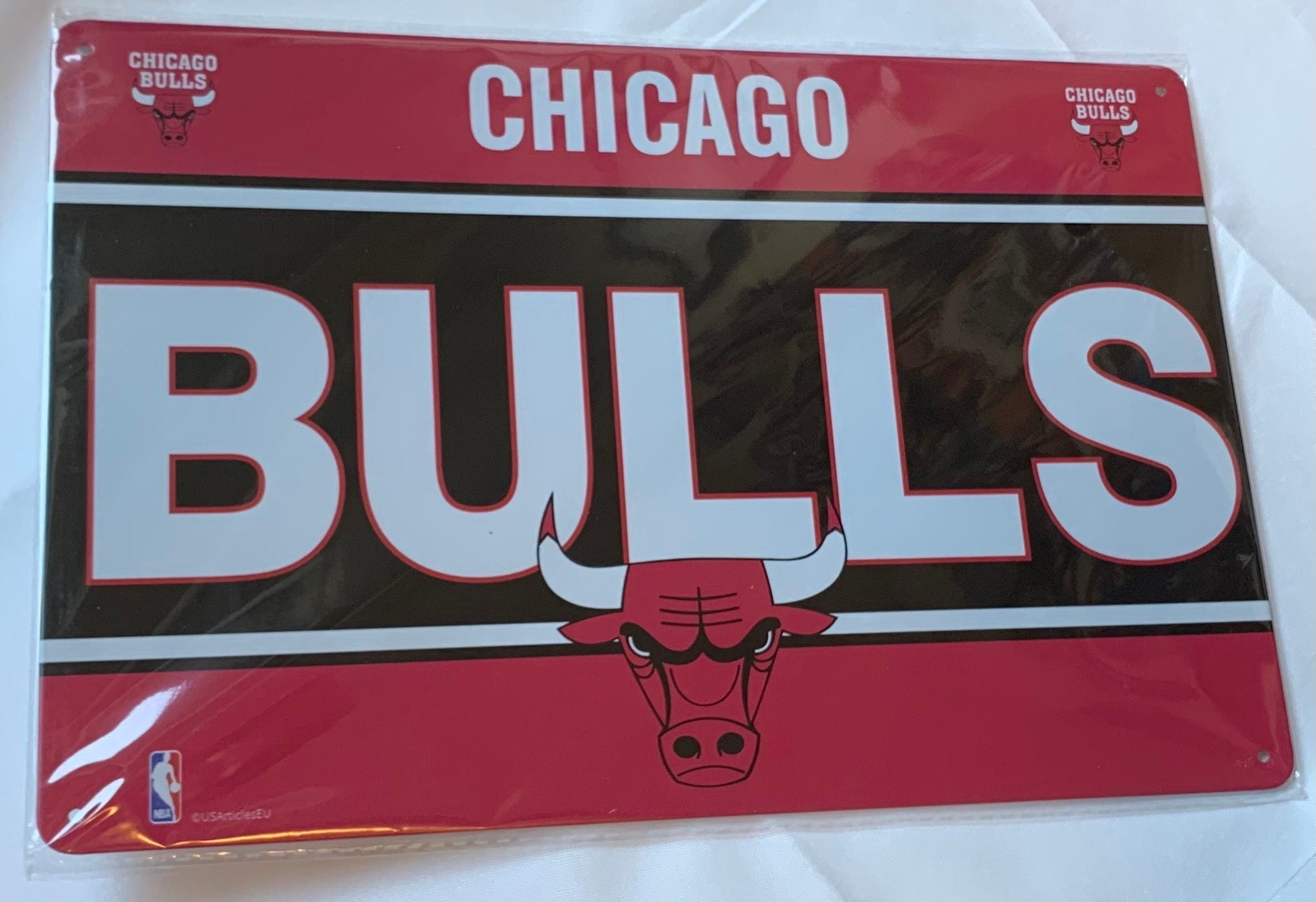 Chicago Bullls NBA basketball USA metal plate license plate Vintage gift sports displays ball michael jordan 23 - Zwart