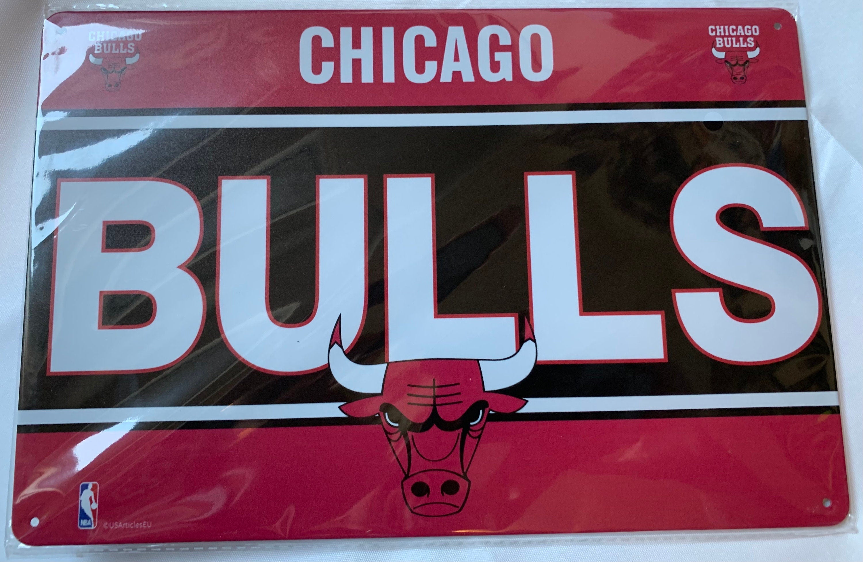 Chicago Bullls NBA basketball USA metal plate license plate Vintage gift sports displays ball michael jordan 23 - Zwart