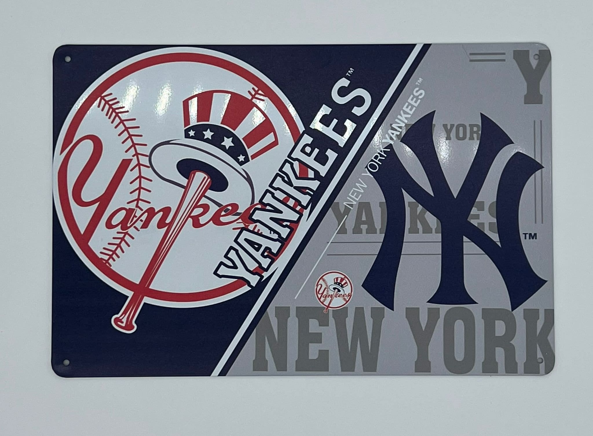 New York Yankees NY Baseball USA metal plate license plate Vintage gift sports displays arts and crafts projects honkbal ball license plate - Stripes