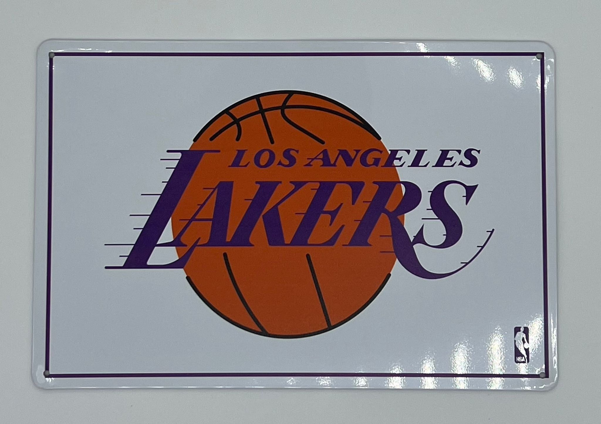 Los Angeles Lakers plate LA NBA basketball USA metal plate license plate Vintage gift sports displays ball michael jordan kobe bryant hoops - Geel