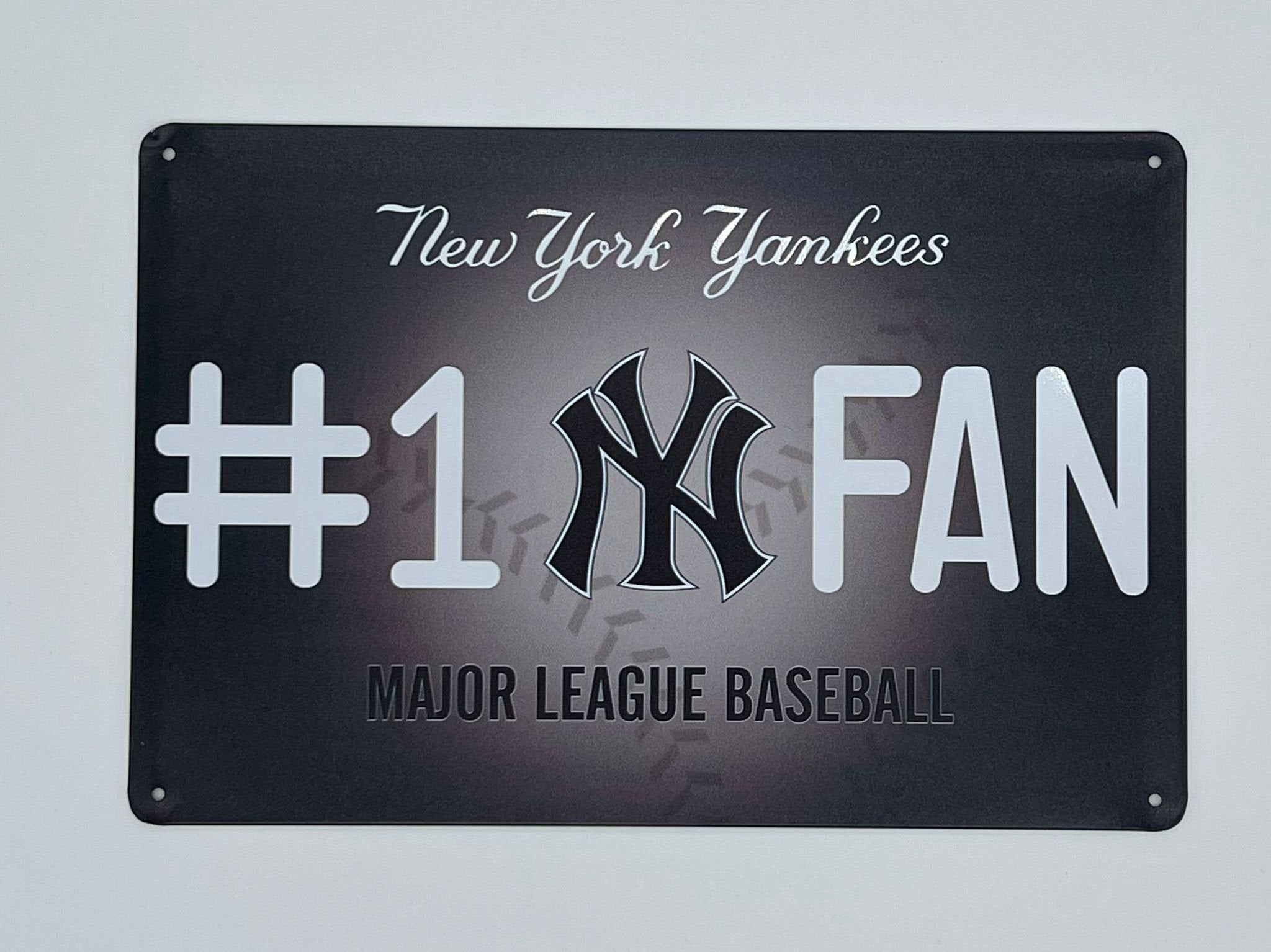 New York Yankees NY Baseball USA metal plate license plate Vintage gift sports displays arts and crafts projects honkbal ball license plate - Blauw