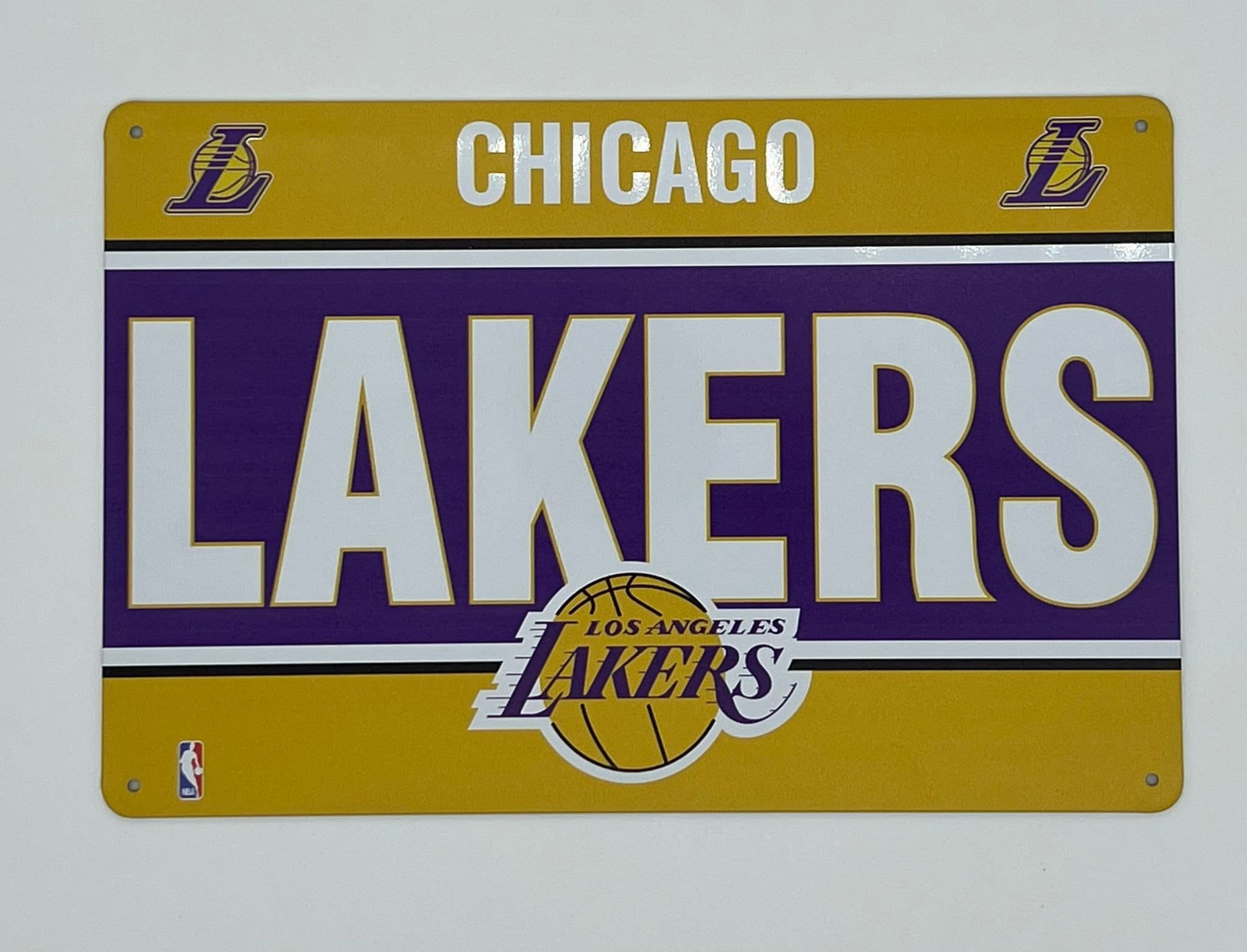 Los Angeles Lakers plate LA NBA basketball USA metal plate license plate Vintage gift sports displays ball michael jordan kobe bryant hoops - Geel