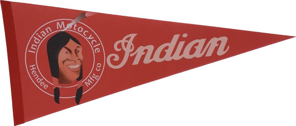 Indian Motorcycles motors usa pennants vaantje vlaggetje vlag vaantje fanion pennant flag vintage americana wall decor motoren rare vintage - Red