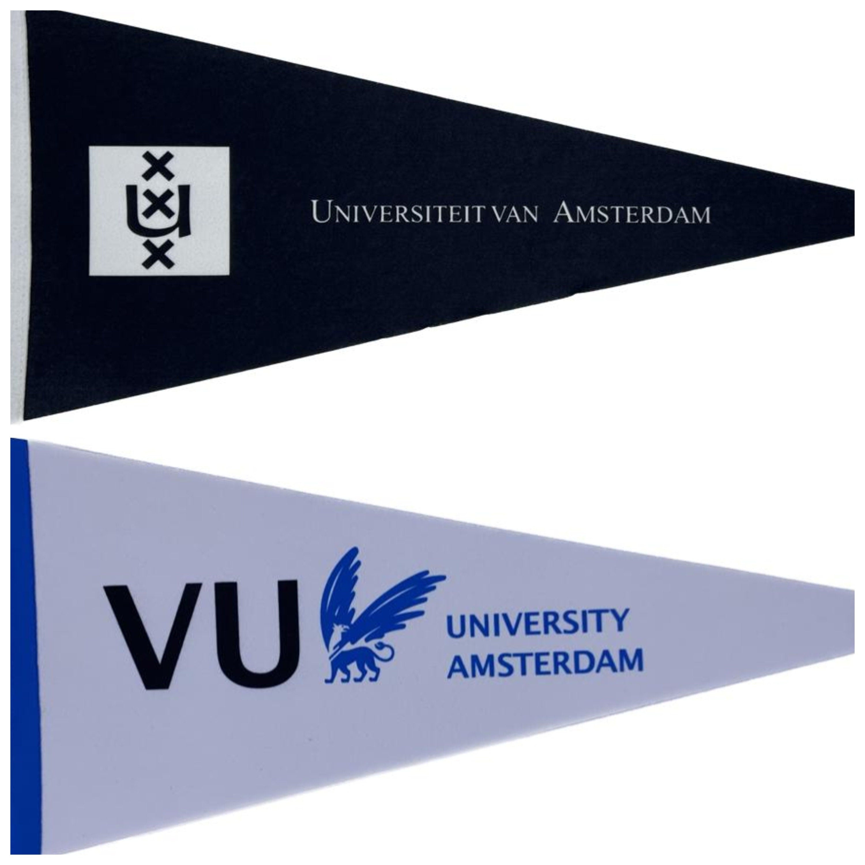 University of Amsterdam UvA pennants vaantje vlaggetje vlag fanion pennant flag fahne drapeau universiteit van amsterdam gift uni flag nl - VU