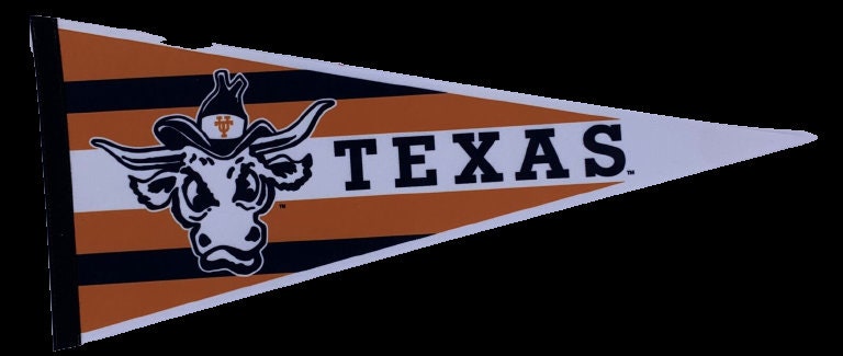 Texas Longhorns Vintage 90s Texas state university ncaa pennants vaantje vlag fanion pennant flag fahne drapeau longhorns 90s vintage - Vintage logo