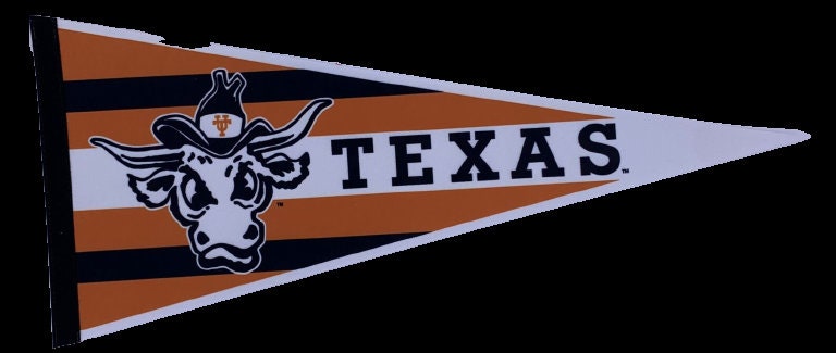 Texas Longhorns Vintage 90s Texas state university ncaa pennants vaantje vlag fanion pennant flag fahne drapeau longhorns 90s vintage - Logo