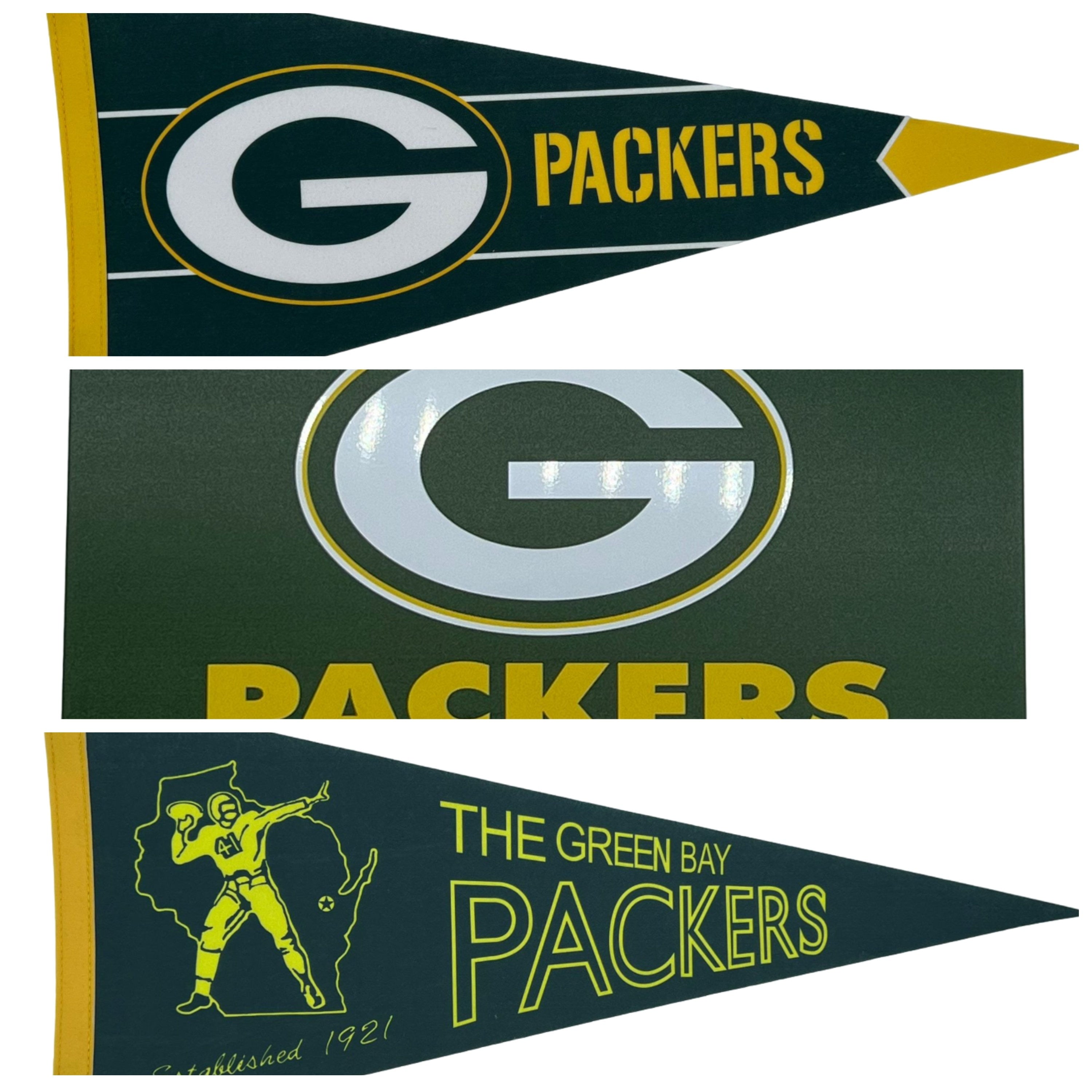 Green Bay Packers pennant american football flag gridiron nfl pennants vaantje vlaggetje vlag sportvaantje fanion aaron rodgers packers nfl - Vintage