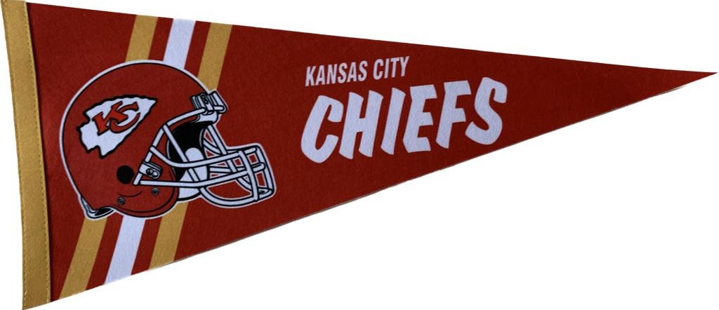 Kansas City Chiefs american football NFL gridiron pennants vaantje vlaggetje vlag fanion pennant flag fahne drapeaux vintage and new finds - Vintage2 Burgundy